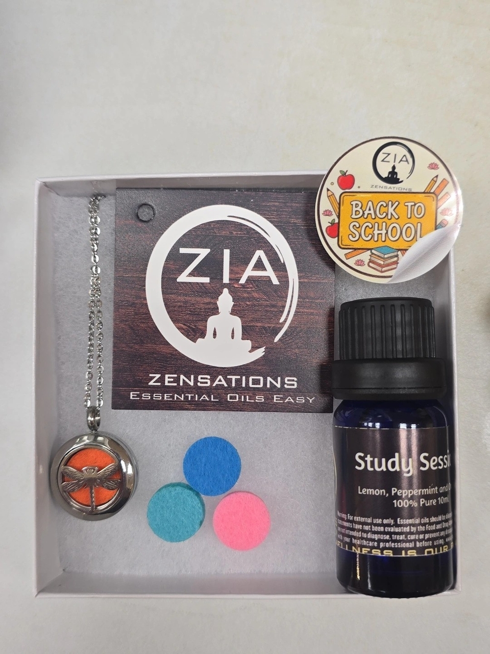 Kids "Study Session" Essential Oil Necklace - Orange